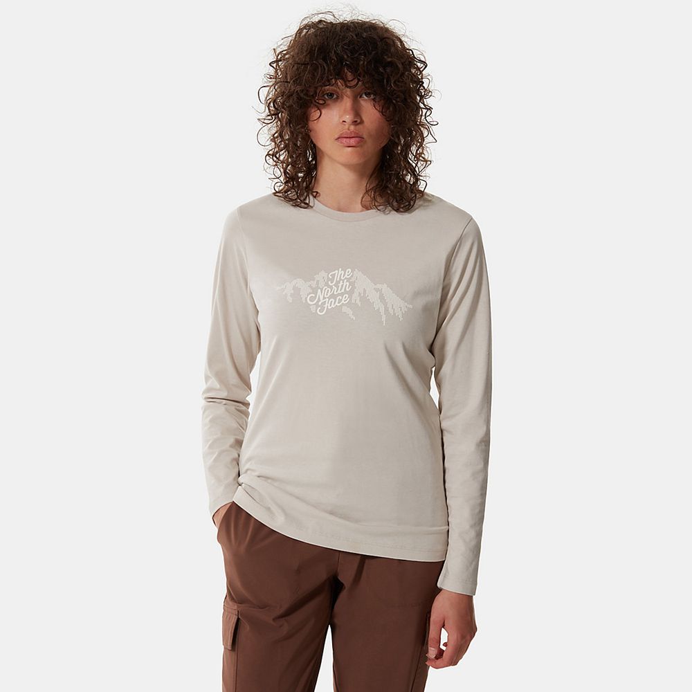 The North Face Long Sleeve Womens Australia - The North Face Graphic Long-Sleeve Silver Grey (LWI-58